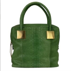 Sang A River Tote Handbag Green Medium NWOT Y2K Vintage Archival Genuine Python